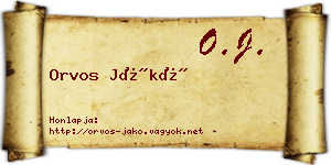 Orvos Jákó névjegykártya